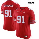 Men's NCAA Ohio State Buckeyes Drue Chrisman #91 College Stitched Authentic Nike Red Football Jersey ZT20N68BX